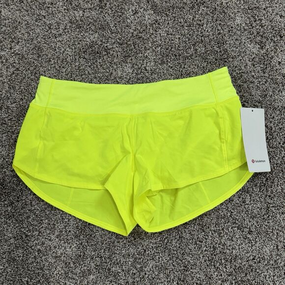 Lululemon Speed Up LR 2.5” Yellow Highlighter Neon Shorts Size 8 NWT - Picture 1 of 10